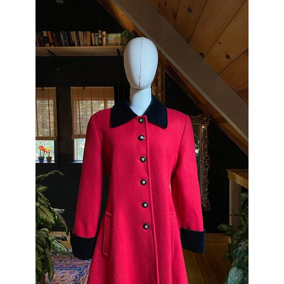 Vintage Red Wool Coat - Picture 4 of 11